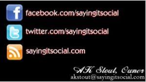 AK Stout Saying It Social Business Card Example