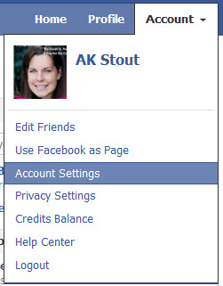 Accesing Facebook Account Settings