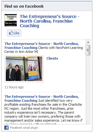 Like The Entrepreneur's Source, North Carolina Franchise Coaching on Facebook